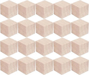 Pietra di Seggiuto in Legno 5 cm Bianco Cubo in Legno Materiale per Decorazione e DIY (Pacco da 20)