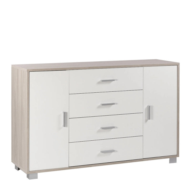 Mobile 2 Ante 4 Cassetti Kit Olmo Chiaro cm 136x41x86h - Sarmog