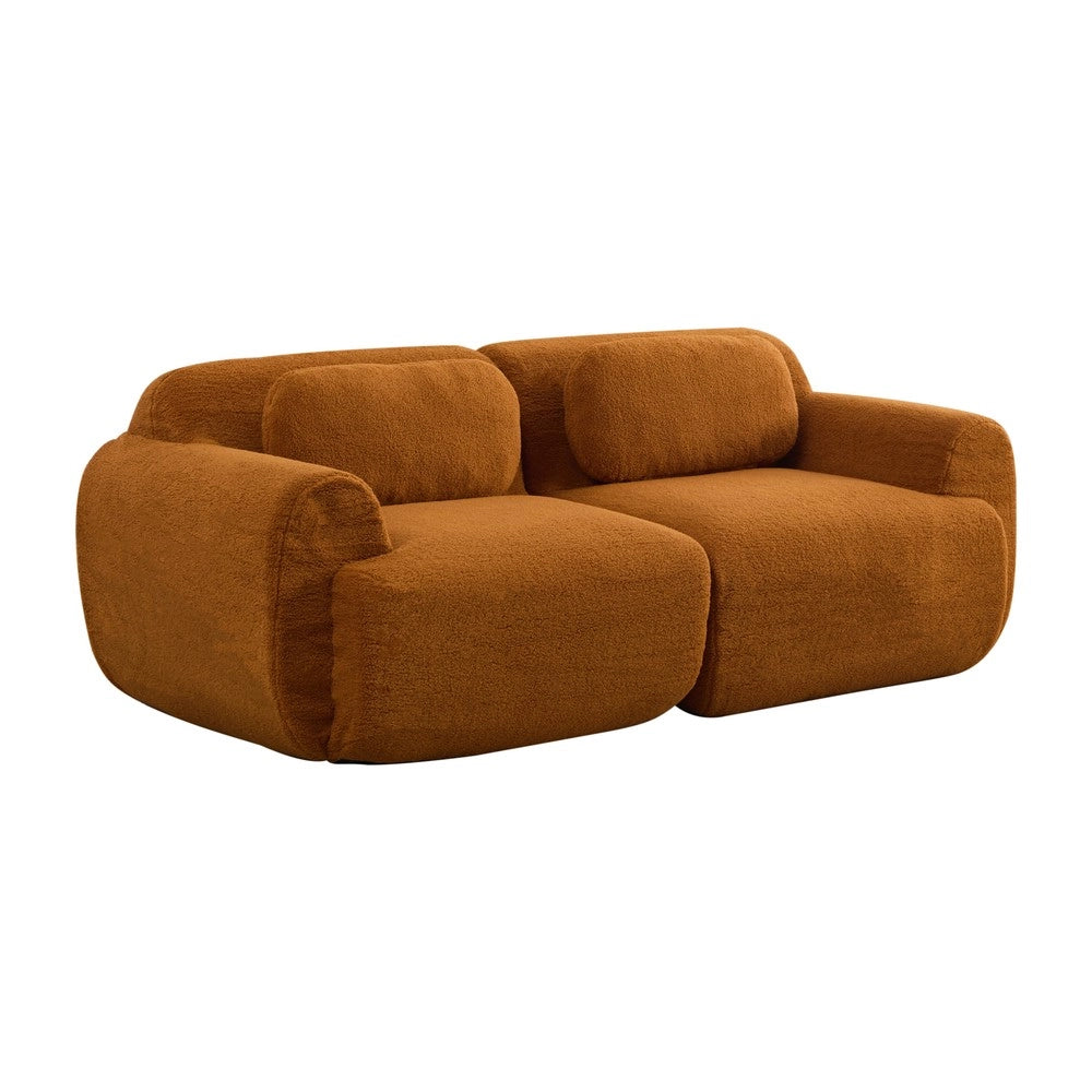 Divano Modulare in Tessuto Chenille ¨C MINIMAL ¨C Caramel, Schiumato 30D