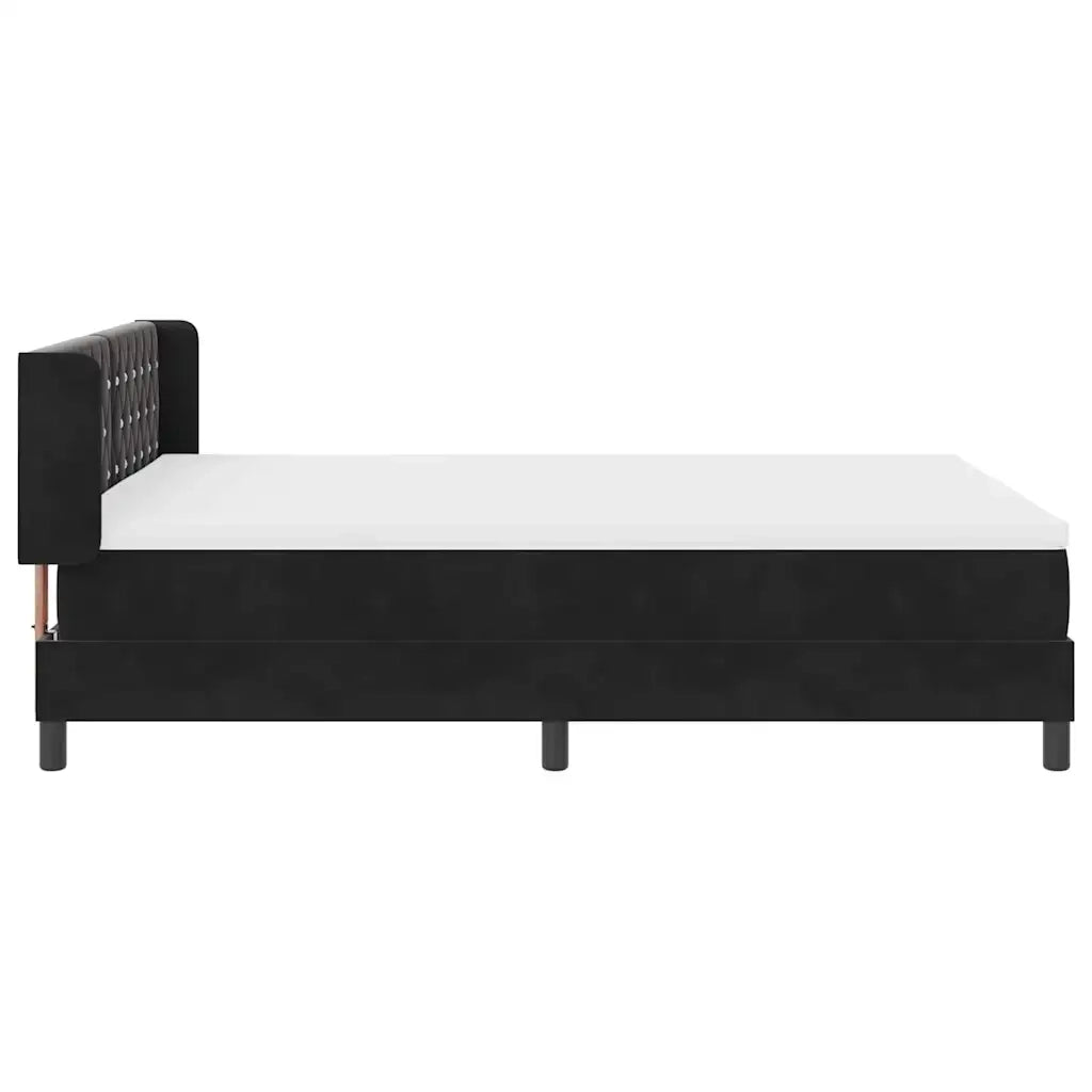 Letto a molle con materasso Nero 190 x 140 cm Poliestere 3341410