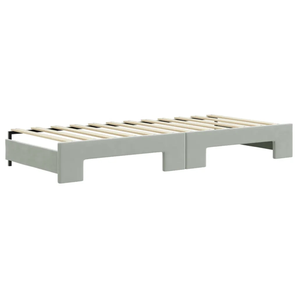 Divano Letto Estraibile Materassi Grigio Chiaro 90x200 Velluto 3197325