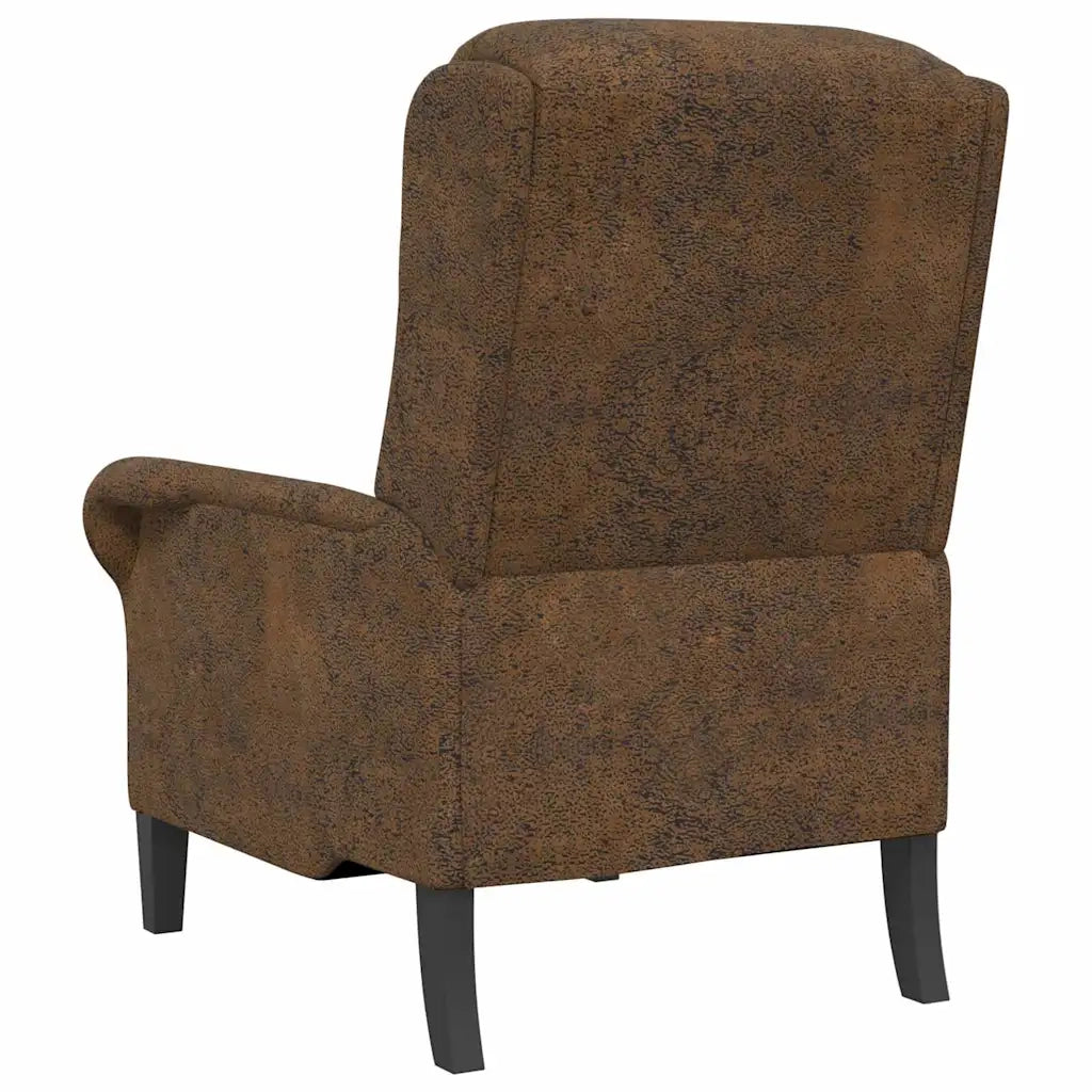 Poltrona-Divano Sedia-Poltroncina Marrone Pelle Sintetica