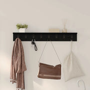 vidaXL Appendiabiti a muro Rovere nero 80 x 10.5 x 10.5 cm
