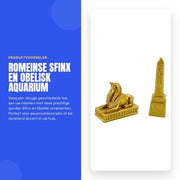 Decorazione per Acquario in Stile Romano - Sfinge d'Oro - Ornamento per Ufficio - Decorazione per Tavolo di Sabbia - Decorazione con Materiale di Resina