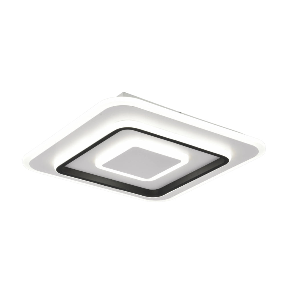 Plafoniera LED quadrata 39,5cm 46W con telecomando bianca