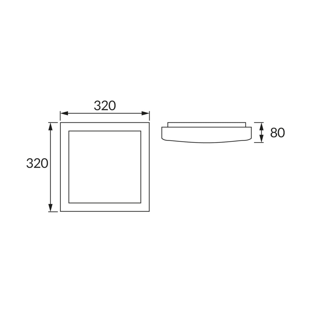 Plafoniera bagno Struhm ALEX quadrata 32cm 18W 4000K IP44