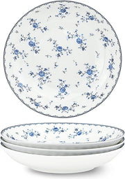 Set di 4 Piatti di Cottura in Ceramica con Disegno di Fiori di Primavera - 20 cm