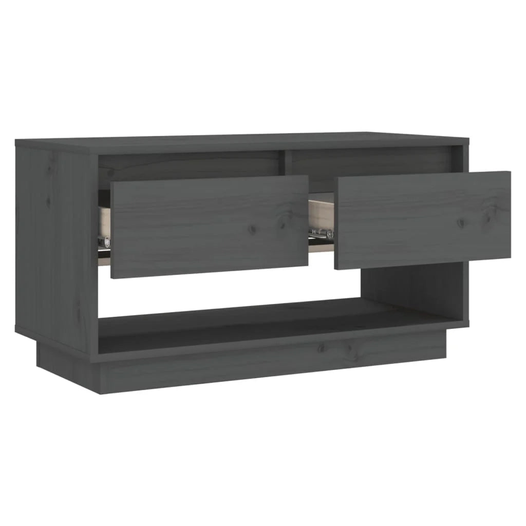 Mobile TV multimediale mensola TV credenza TV sala da pranzo soggiorno camera da letto 74 x 34 x 40 cm legno di pino massiccio grigio 02_0026204