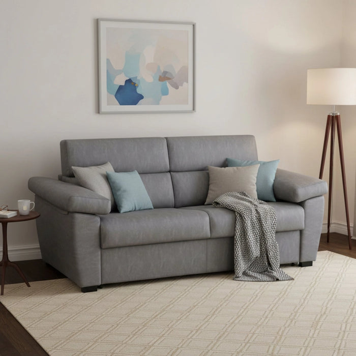 Trino, Divano Letto 3 Posti Sfoderabile Made in Italy, 225x95 cm Grigio