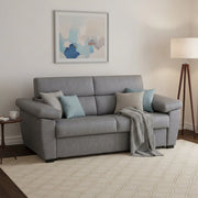 Trino, Divano Letto 3 Posti Sfoderabile Made in Italy, 225x95 cm Grigio