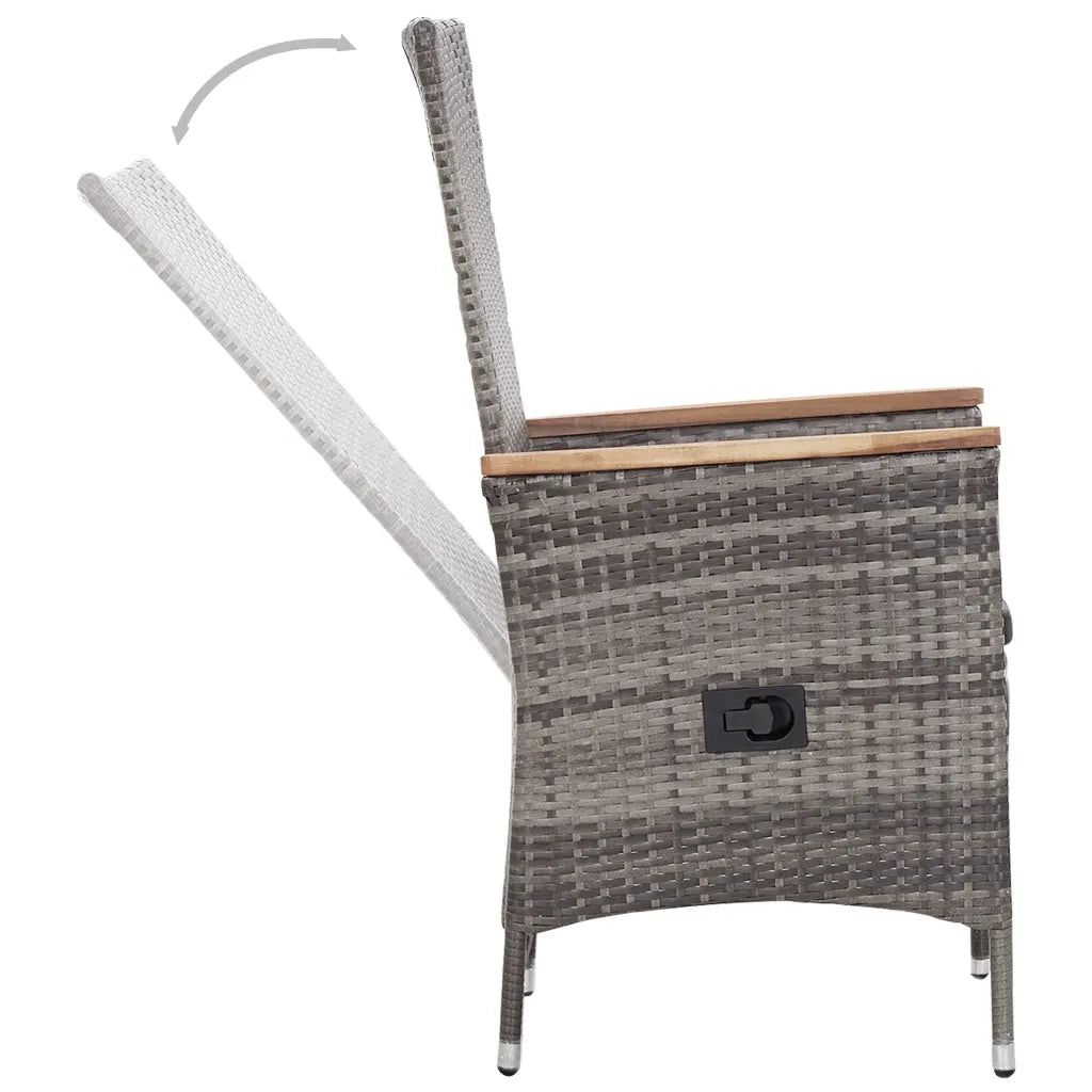 Set Divani da Giardino 3 pz con Cuscini in Polyrattan Grigio 3059364