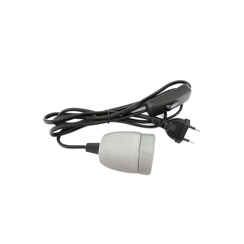 Kit Prova Per Lampada Led E27 Con Interrutore Spina Filo Lunga 180cm Base Ceramica