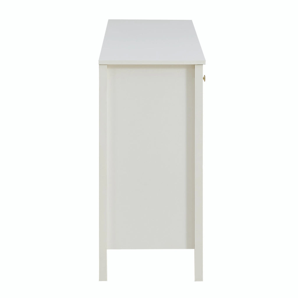 Credenza buffet 160 cm con 4 ante e 2 cassetti in MDF bianco HOMVRA