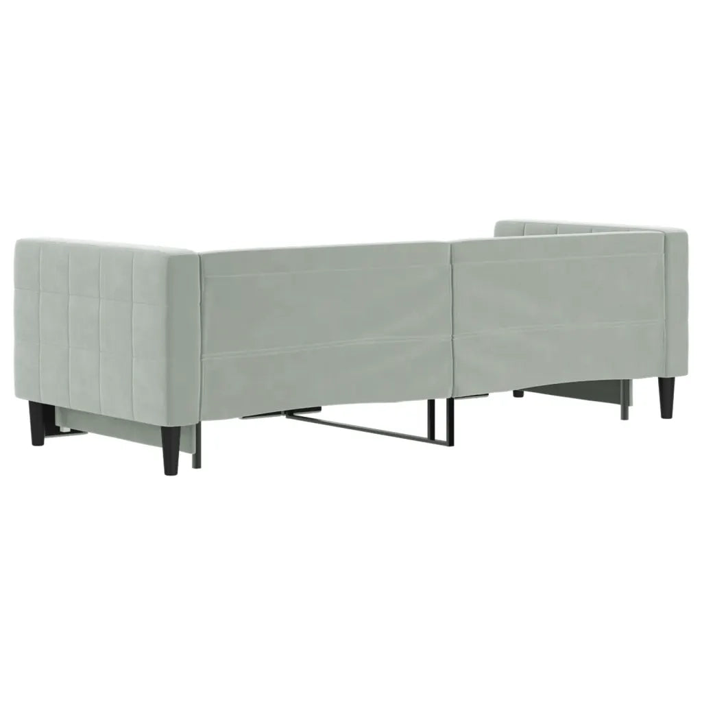Divano letto | Sof¨¤ letto | Letto singolo Estraibile Grigio Chiaro 80x200 Velluto