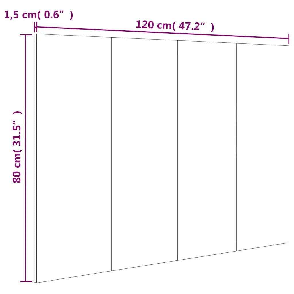 Testiera per Letto Nera 120x1,5x80 cm in Legno Multistrato 811026