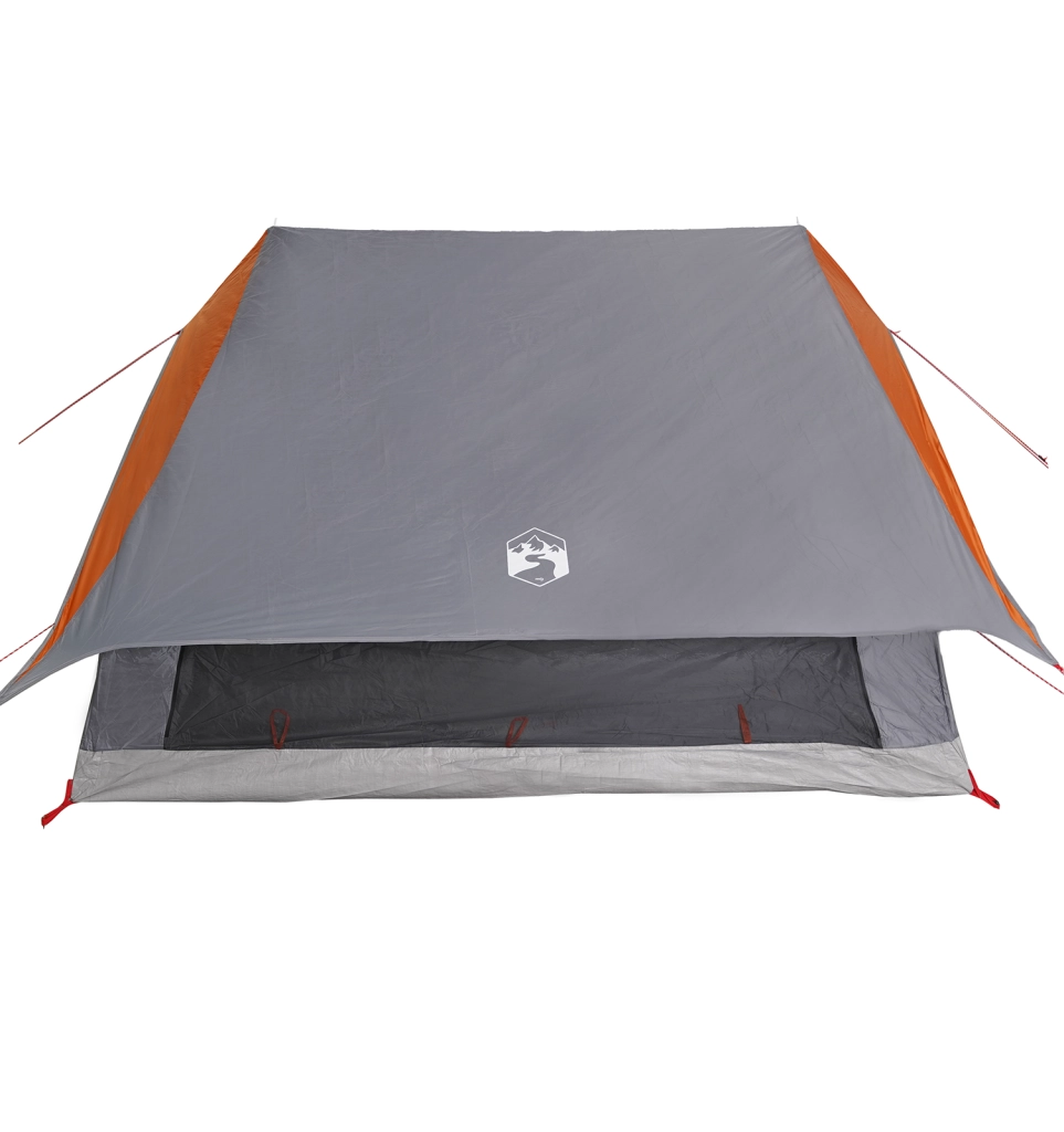 Tenda Familiare A-Frame 7-Persone Grigia e Arancione Impermeabile