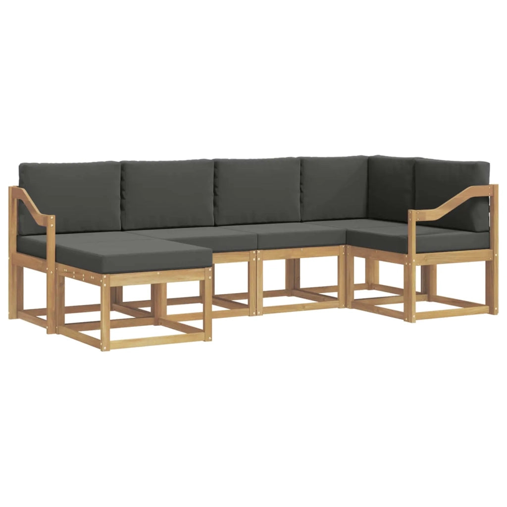 Set di divani da esterno 6 pz Bianco e Antracite Poliestere 3387891
