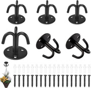 Set di Ancore per Plafondo di 6 Pezzi, Inclusi Viti - Nero - Per Piante Sospese, Ventilatori e Altro