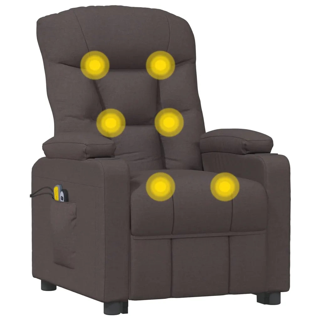 Poltrona Massaggiante Elettrica Marrone scuro in Tessuto 3098832
