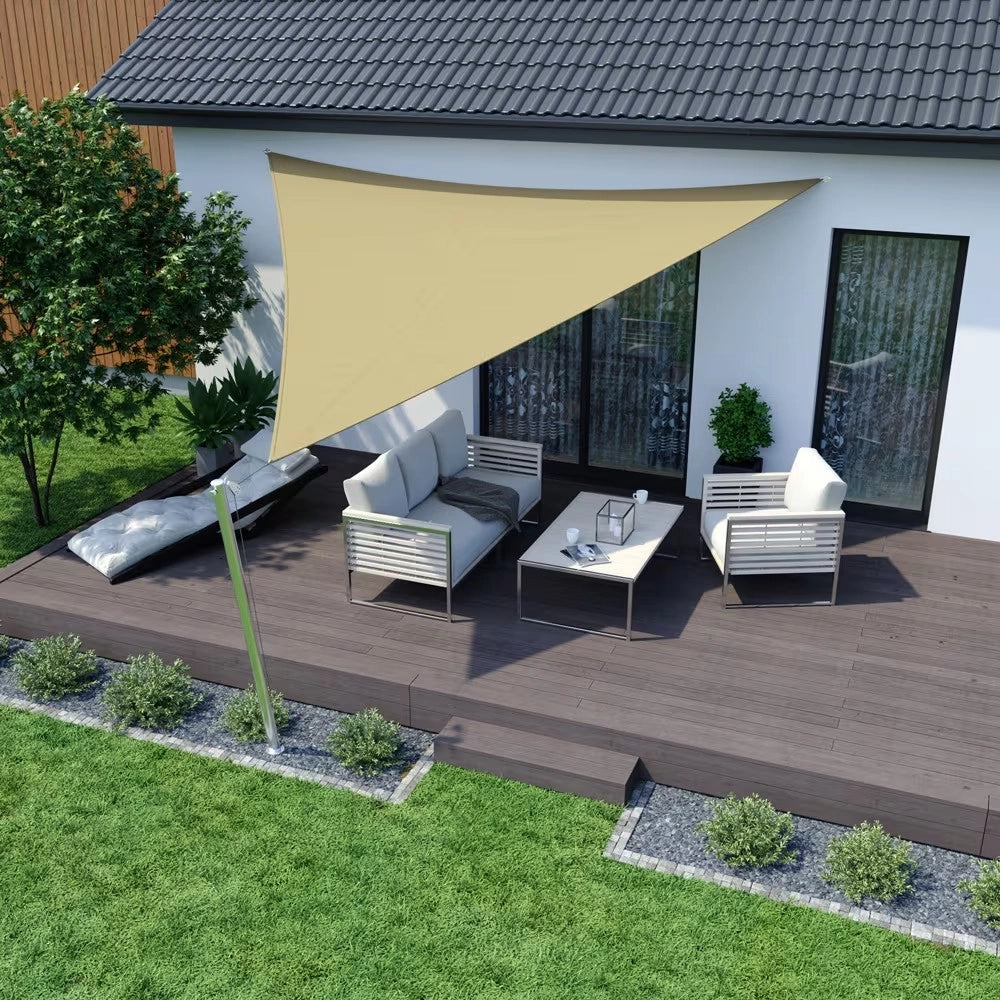 Trade Shop - Vela Tenda Triangolare Parasole Protezione Sole Ombreggiatura Giardino 3x3x3mt Beige 017019 -