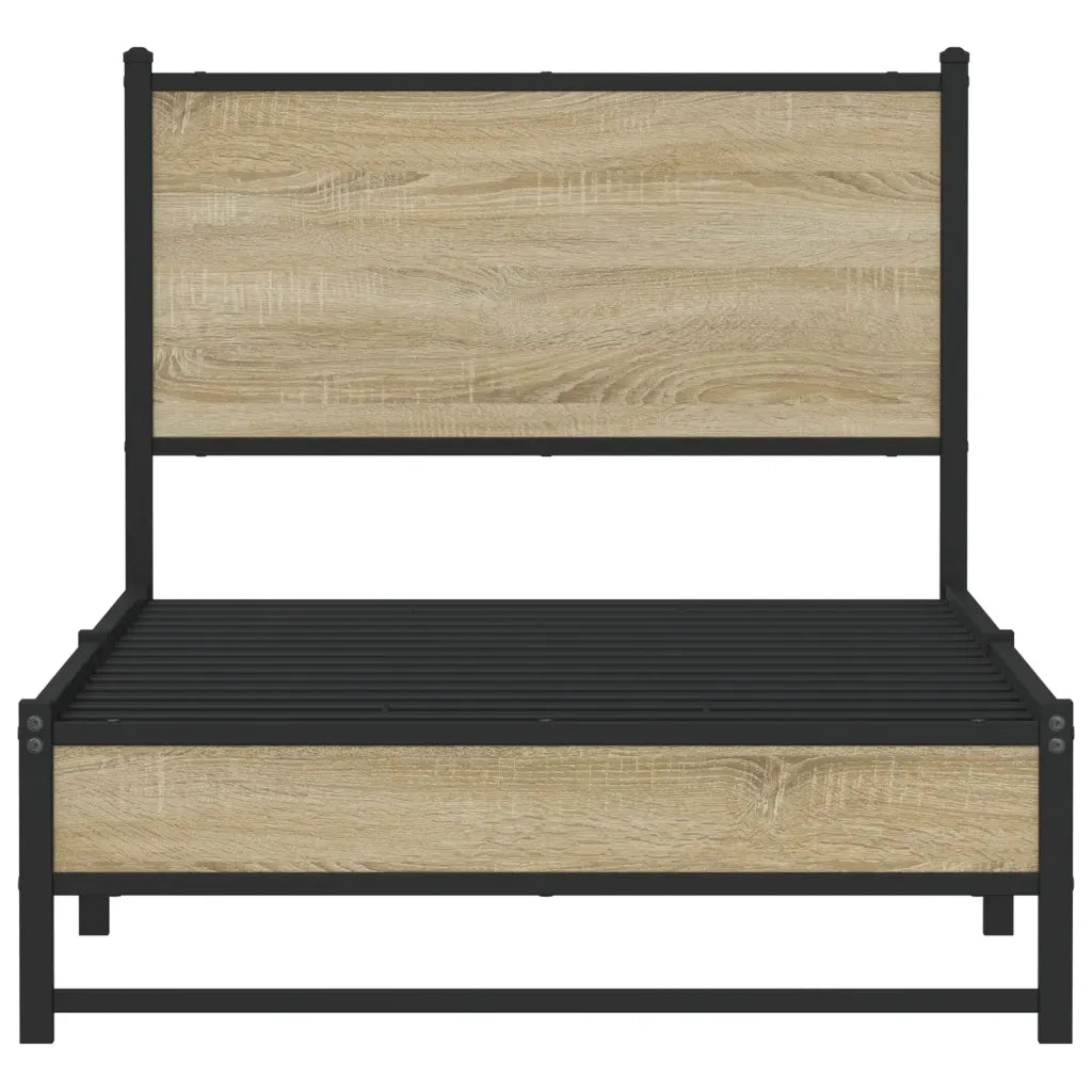 Giroletto senza Materasso in Metallo-Struttura Letto Rovere Sonoma 75x190 cm 252761