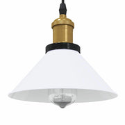 Lampada a sospensione vintage altezza regolabile 22 x 10 cm design d'interni accogliente metallo bianco lucido 02_0058017