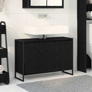 Mobile da Bagno Rovere Nero 90 x 30 x 60 cm Legno multistrato