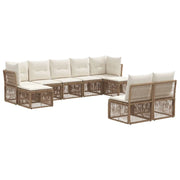 Set Divano da Giardino 9 pcs Beige polyrattan 3434352