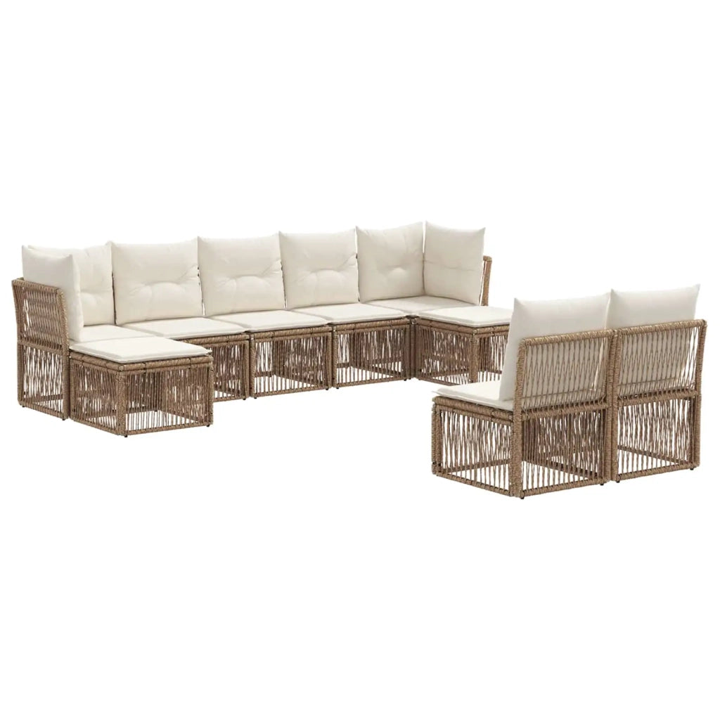 Set Divano da Giardino 9 pcs Beige polyrattan 3434352