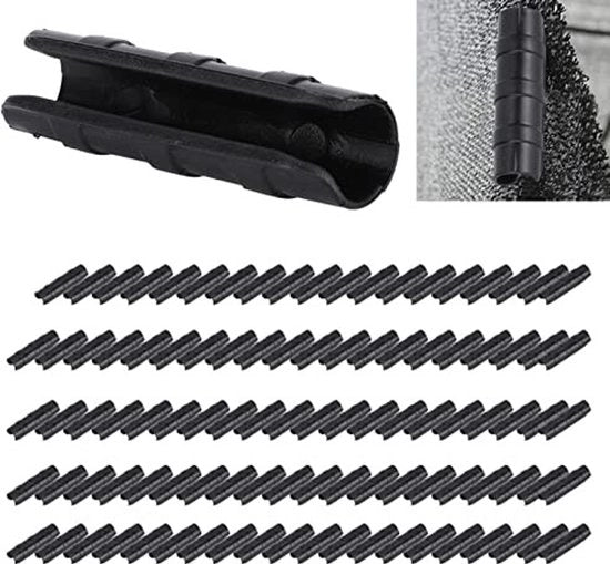 Impianto di fissaggio per serre - Set di clip per serre - Clip di fissaggio per giardini - 100 pezzi neri - Clip per film di serre - Ideale per uso serre