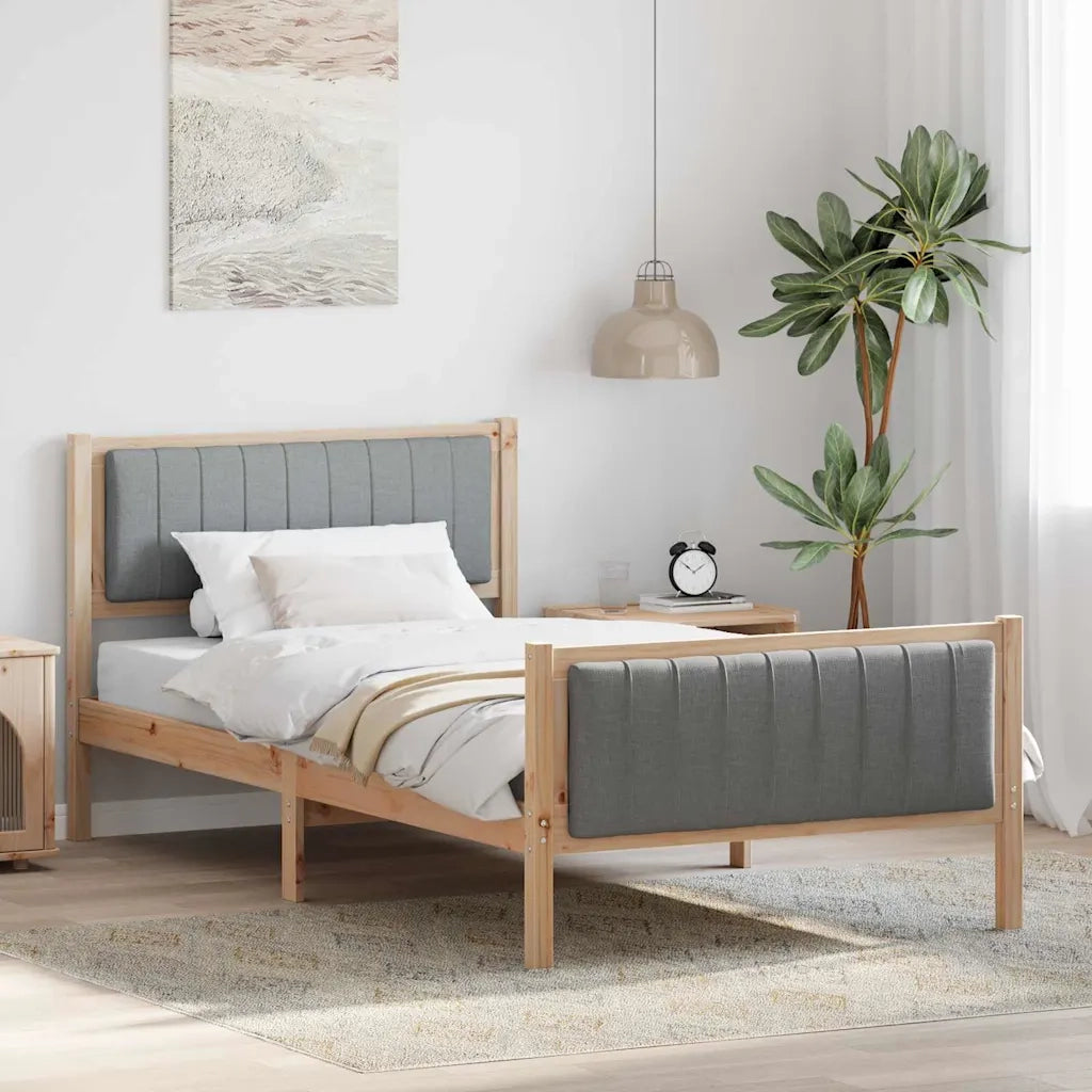 Letto singolo | Letto per adulti | Struttura del Letto Marrone e grigio chiaro 100 x 200 cm