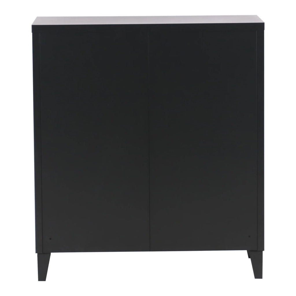 Armadio armadietto per ufficio mobiletto portaoggetti per ufficio officina camera da letto mobiletto per ufficio in metallo con 2 ante 90 x 80 x 33 cm nero opaco 03_0006341
