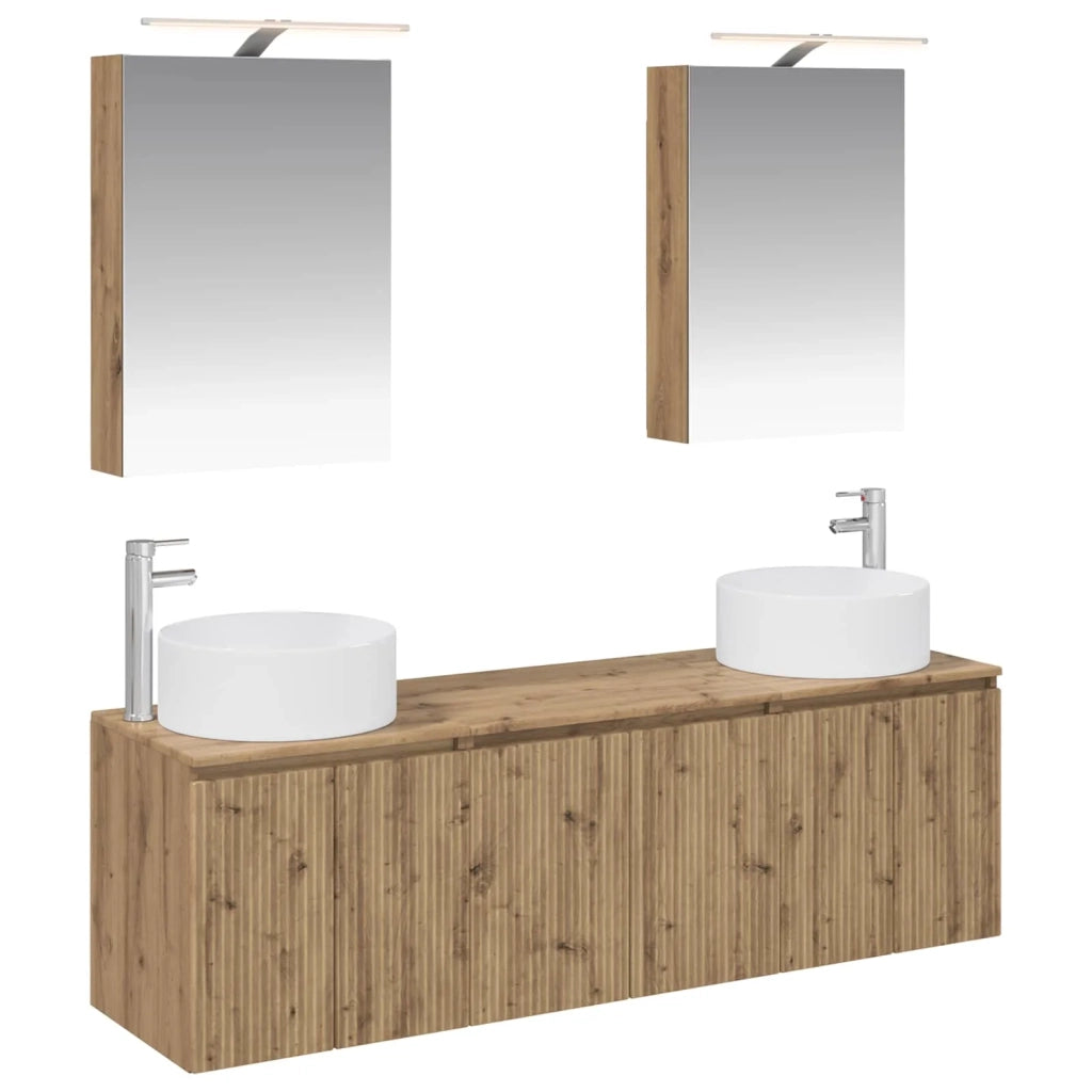 Set di Armadi da Bagno 5 pcs Rovere Artigianale 3406558