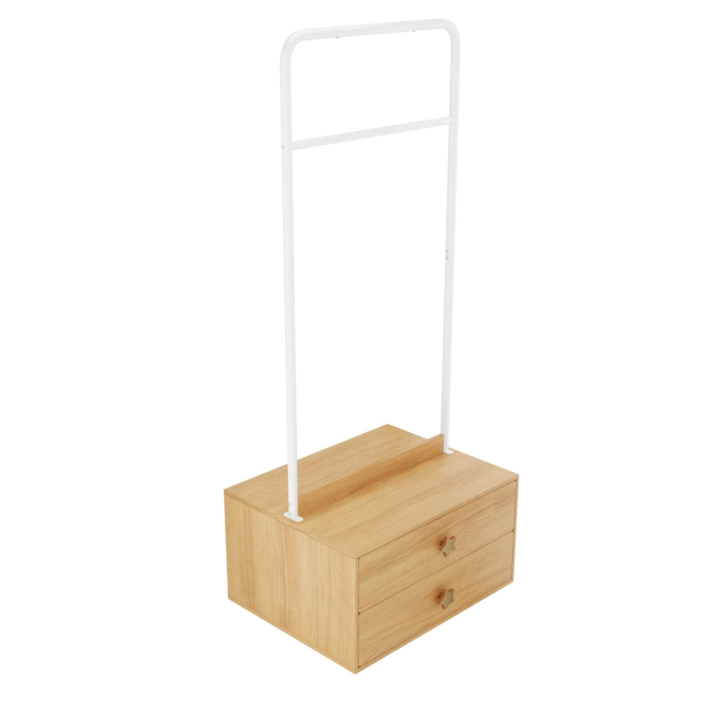 Appendiabiti con 2 cassetti ¨C Minimal ¨C colore legno 70x55x168