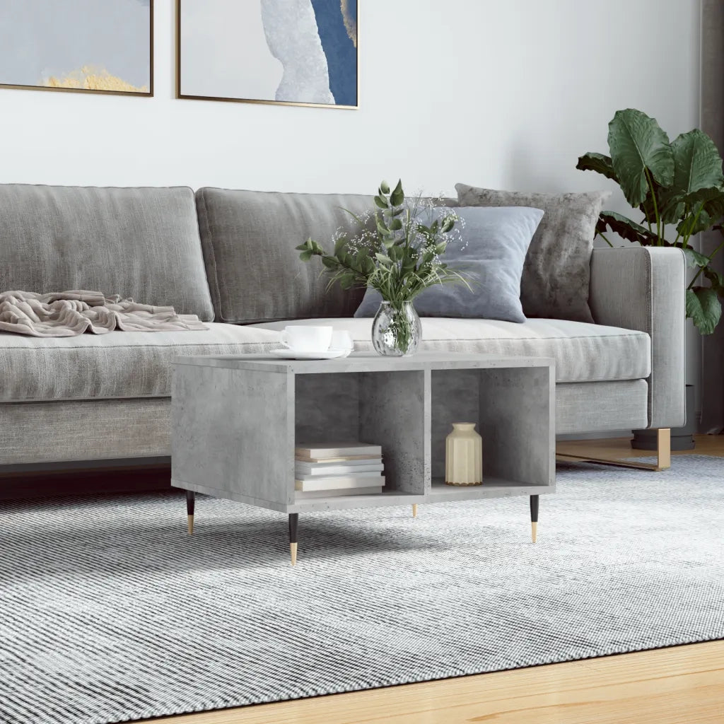 Tavolino salotto | Tavolino da caff¨¨ | Tavolino da Soggiorno Grigio Cemento 60x50x36,5 cm Legno Multistrato