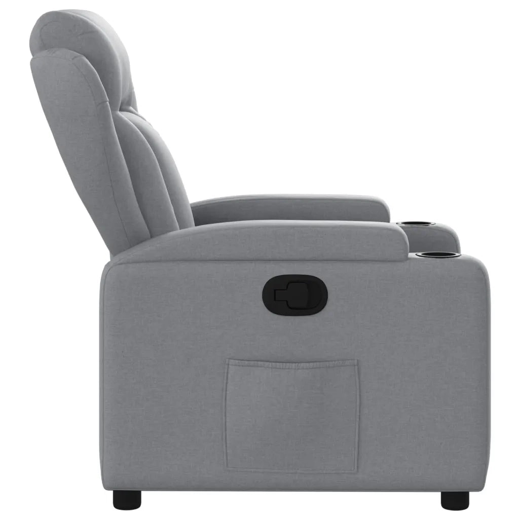 Divano Sedia-Poltrona reclinabile in tessuto grigio chiaro 407982