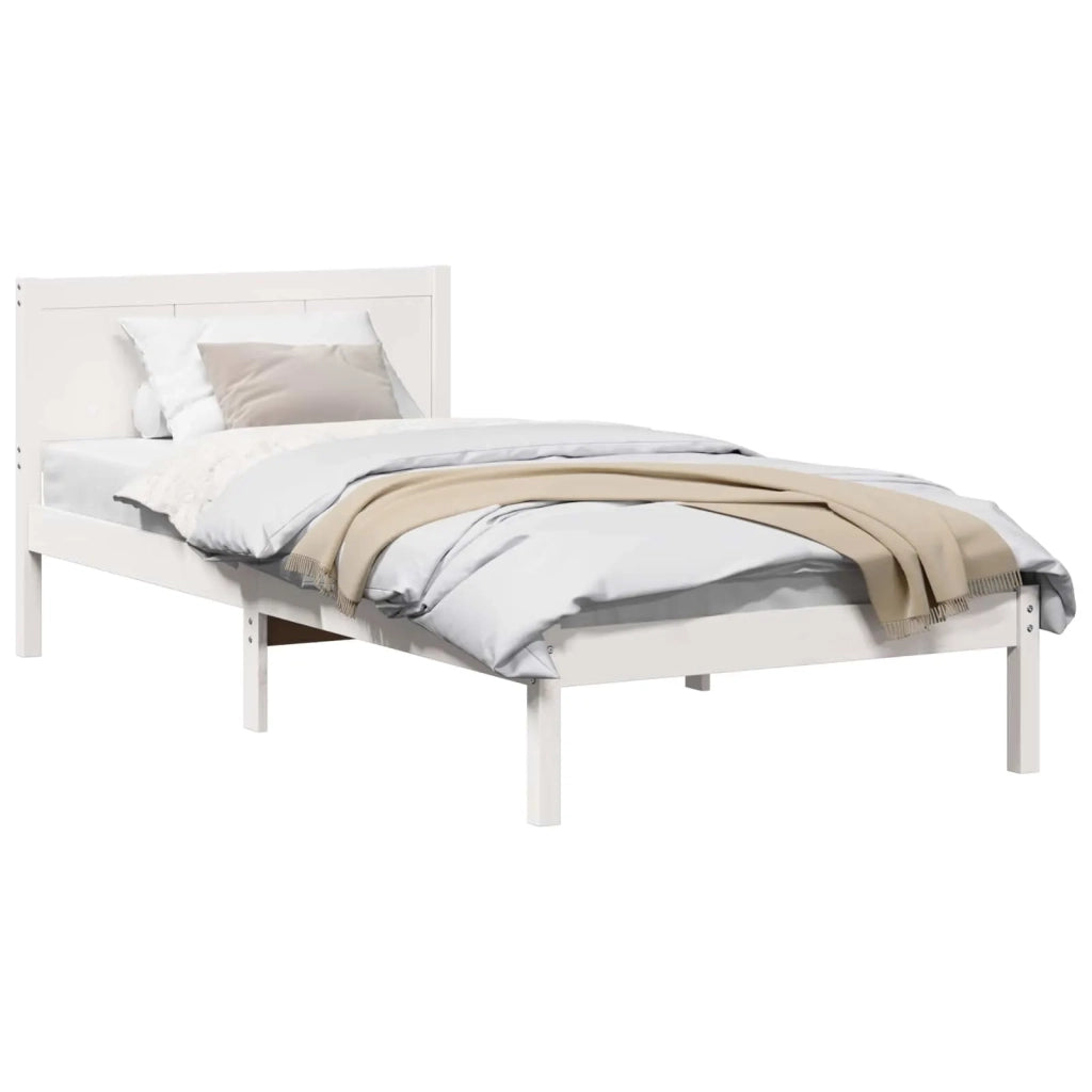 Struttura del letto Bianco 100 x 200 cm Legno massello di pino 872210