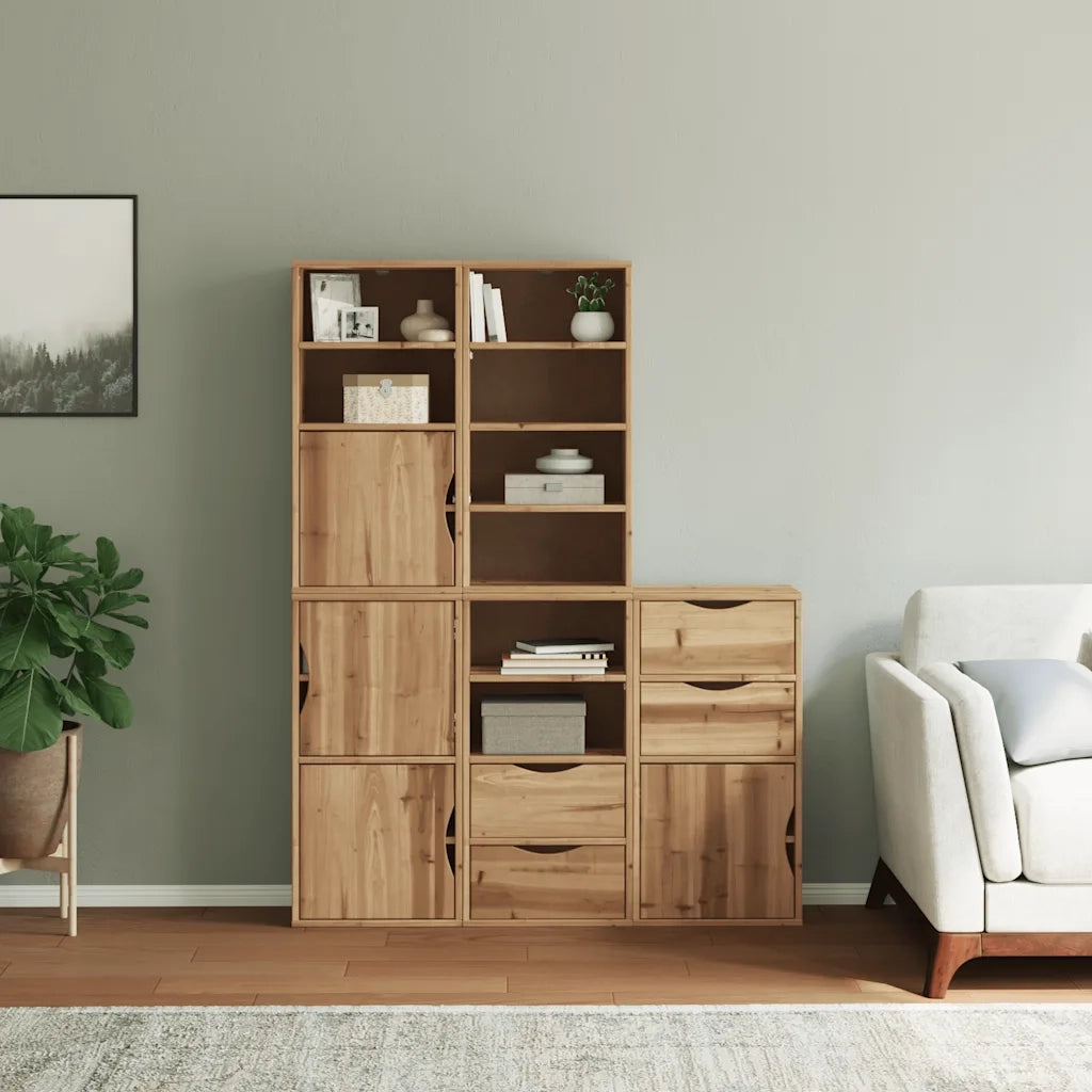 Armadietti Laterali 5 pz ODDA 40x24x79 cm Legno Massello Pino 3365358