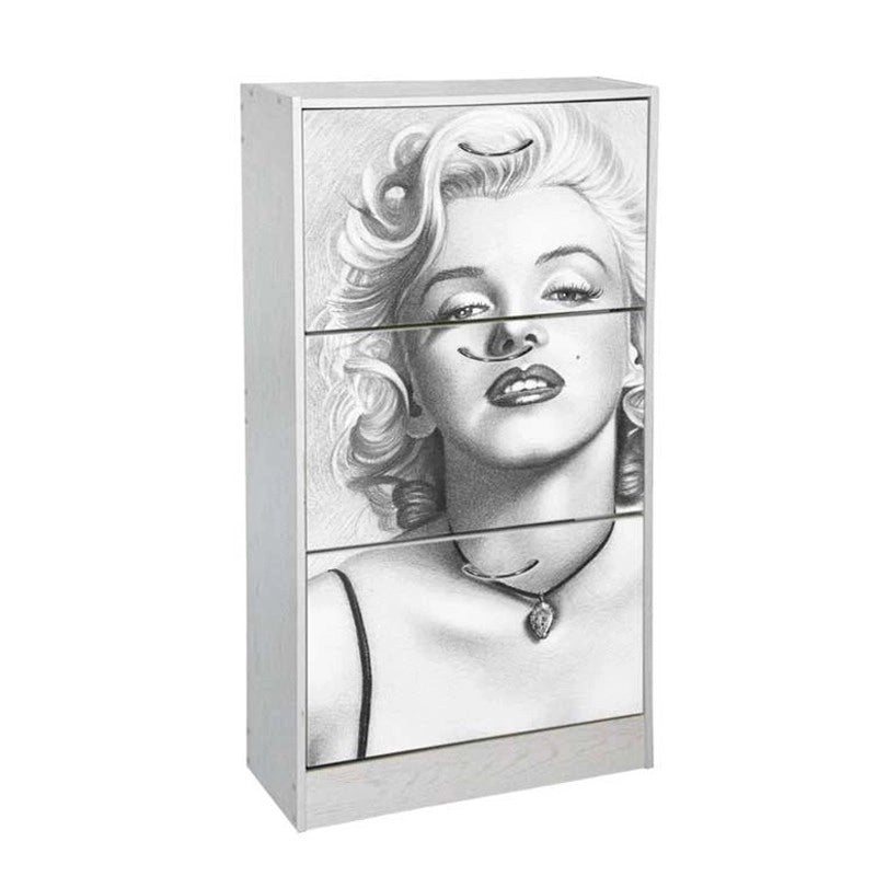 Scarpiera bianca design doppia ribalta cm 63 x 24 x 120 pop star