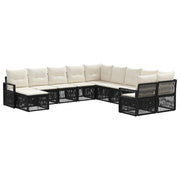 Set Divano da Giardino 11 pcs Nero polyrattan 3435910
