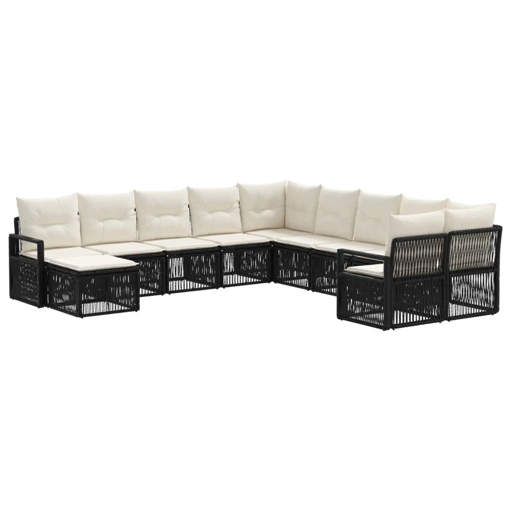 Set Divano da Giardino 11 pcs Nero polyrattan 3435910