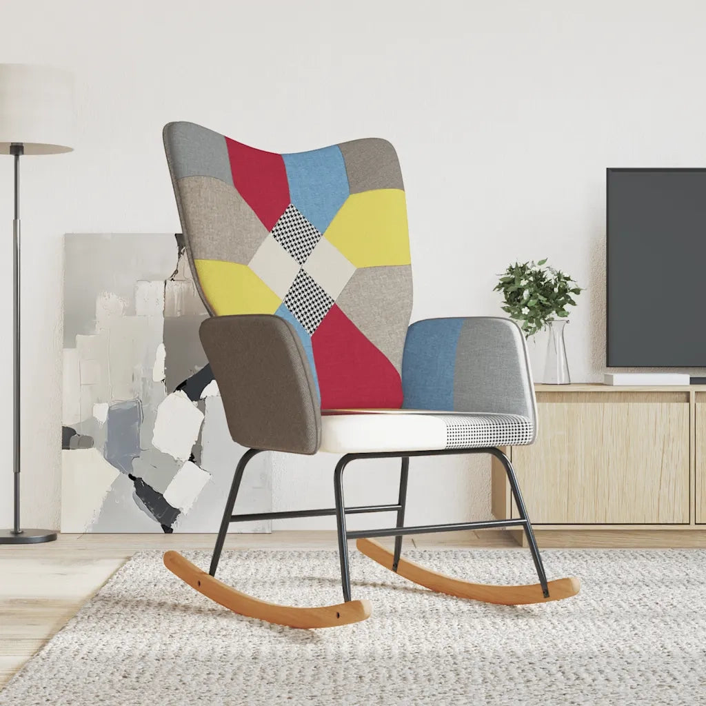 Sedia a Dondolo in Tessuto Patchwork CFW3964322