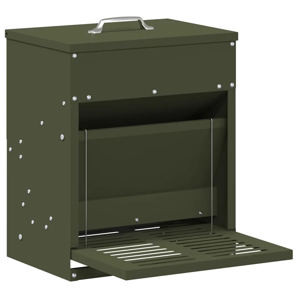 Mangiatore a Pedale per Pollo Verde oliva 33 x 42 x 40 cm CFW4076840