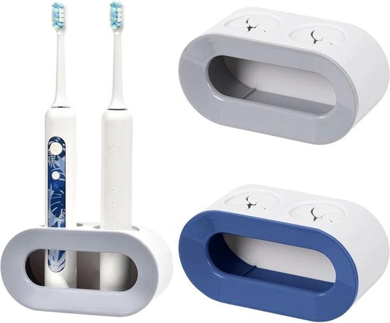 Otturatore per Spazzola Dentale Resistenente all'Usura - Regolabile per Spazzola Elettrica per Docce - Otturatore Autoadesivo per Spazzola Dentale - Blu + Grigio