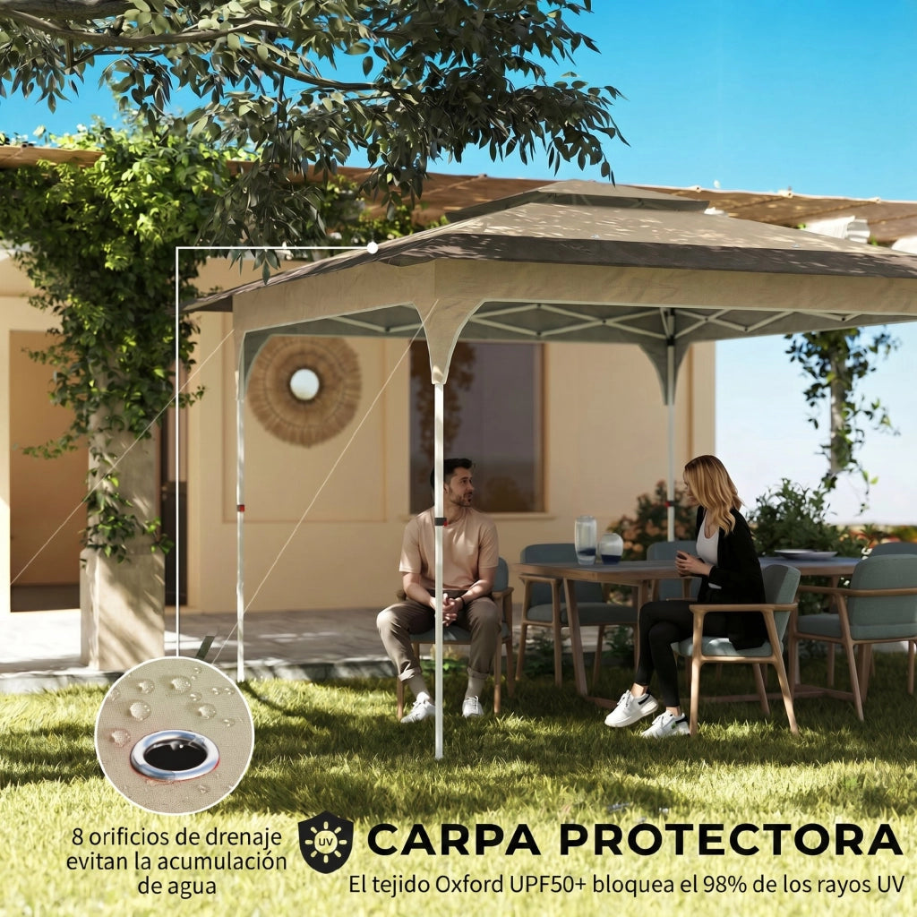 Tenda da giardino pieghevole ¨C zephmum ¨C caqui 3.5x3.5 m