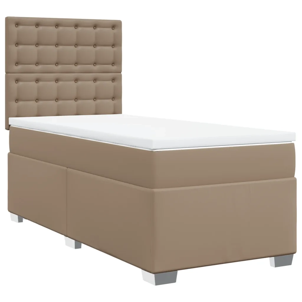 Giroletto a Molle con Materasso Cappuccino 90x200 cm Similpelle