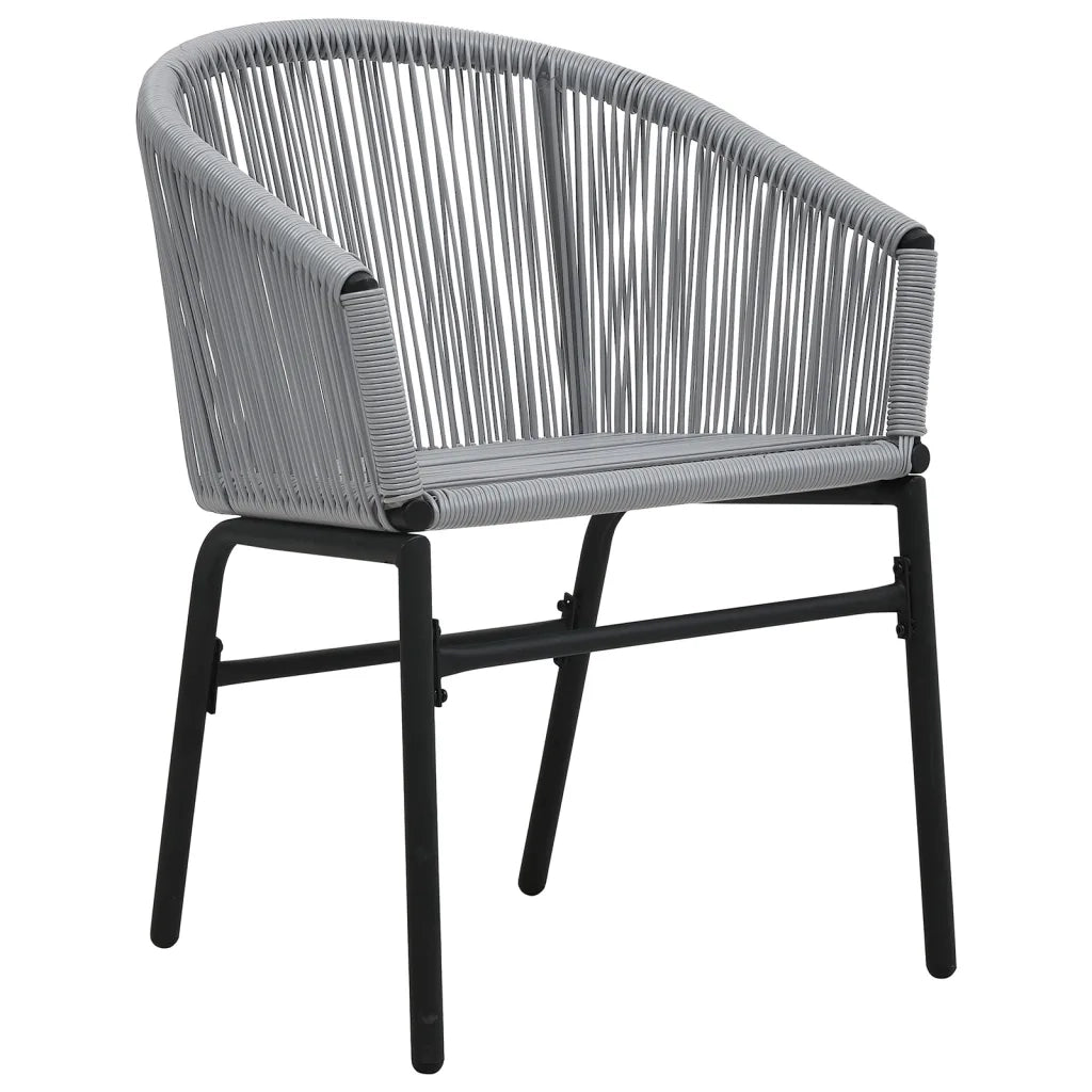 Set da Bistrot 3 pz con Cuscini in Polyrattan Grigio 48140