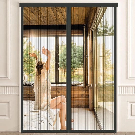 Tessuto antinsettico per porta - Protezione insetti - 1 pezzo - Nero - 90 x 220 cm