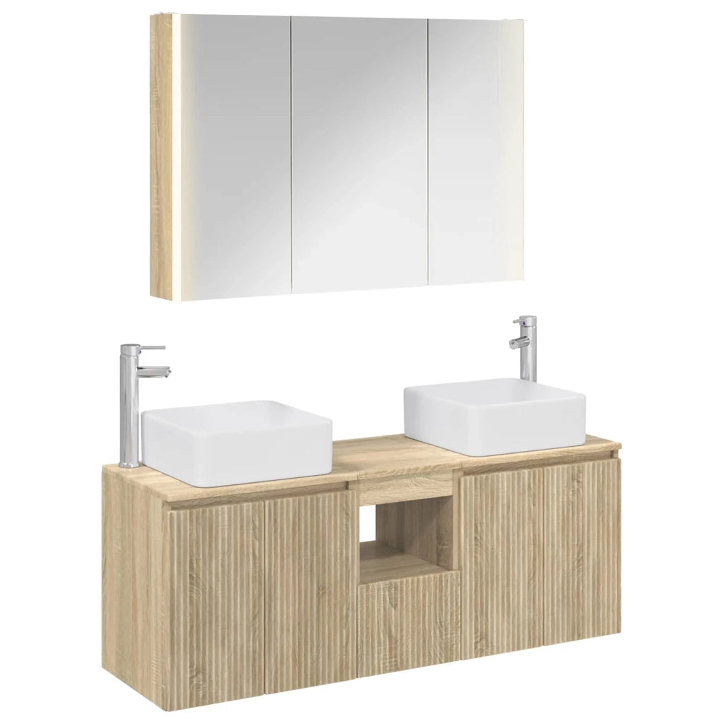 Set di Armadi da Bagno 4 pcs Rovere Sonoma Legno ingegnerizzato 3406385