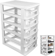 Organizzatore di Cassetta 5-cassetta - Cosmetica/Houder - Desktop Opslag - Benvenuto - Compacto - Design Transparente - Cassetta di Archiviazione